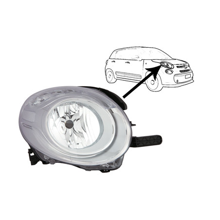 PROIETTORE SUPERIORE DESTRO H7 H7 CON MOTORE FIAT 500 L 351352 20122017, FIAT 500 L 351352 2017