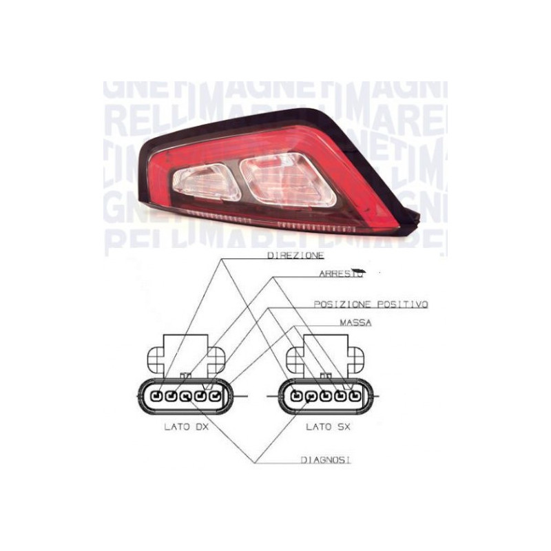 FANALE POSTERIORE DESTRO SENZA PORTALAMPADA LED BORDO NERO ATTACCO A VITI FIAT PUNTO 199 201  FIAT PUNTO EVO 199 20092012