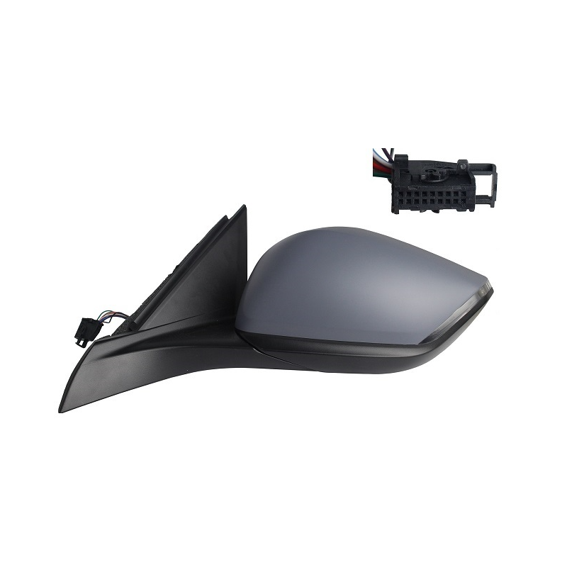 RETROVISORE ELETTRICO SINISTRO 9 PIN CON PRIMER TERMICO VETRO CONVESSO RICHIUDIBILE ELETTRICAMENTE CON FANALINO INTEGRATO CON L