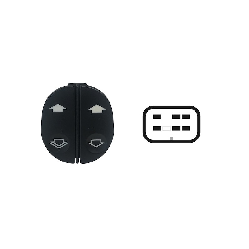 BLOCCO COMANDI ALZACRISTALLI ANTERIORE PORTA ANTERIORE SINISTRA 6 PIN 2 INTERRUTTORI CON COMFORT SINISTRO SOLO IN APERTURA FORD