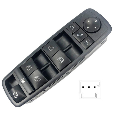 PULSANTIERA ALZACRISTALLI PORTA ANTERIORE SINISTRA 3 PIN 4 INTERRUTTORI FINESTRINO LATERALE ORIENTABILE COMANDI RETROVISORI RIB