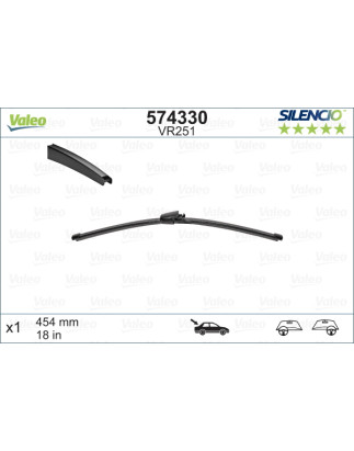 SPAZZOLA TERGI SILENCIO FLAT BLADE POSTERIORE DESTRASINISTRA SINGOLA 454mm CODICE BREVE: VR251