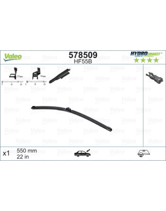 SPAZZOLA TERGI HYDROCONNECT UNI-CLICK ANTERIORE SINGOLA 550mm CODICE BREVE: HF55B