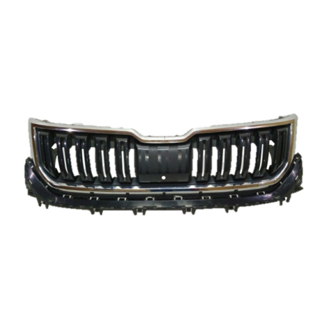 GRIGLIA PARAURTI ANTERIORE NERA CON CORNICE CROMATA CON FORO TELECAMERA SKODA KAROQ NU7ND7 20172021, SKODA KODIAQ I NS6NS7NV7 2