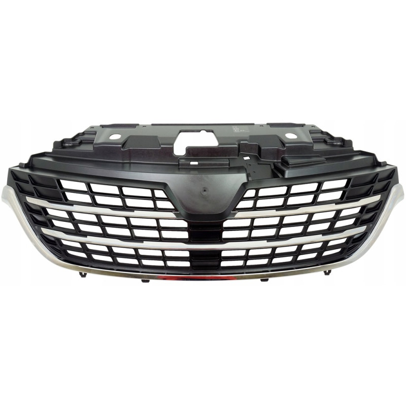 GRIGLIA PARAURTI ANTERIORE CENTRALE NERA CON MODANATURA CROMATA 4PZ RENAULT TRAFIC EG 20142019       VERS2019 , RENAULT TRAFIC 