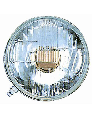 PROIETTORE DESTROSINISTRO CROMATO ASIMMETRICO SENZA LUCE DI POSIZIONE E SENZA CORNICE FIAT 500 F  L  R 19651975