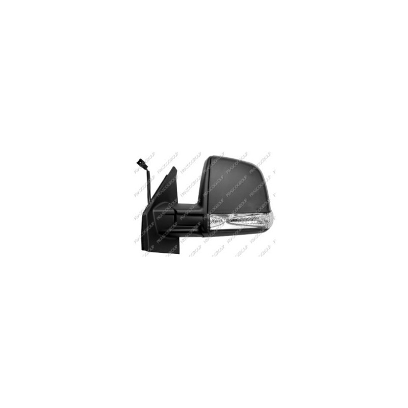 RETROVISORE ELETTRICO SINISTRO NERO 6 PIN CON PRIMER TERMICO VETRO CONVESSO CON FANALINO INTEGRATO FIAT DOBLO 263 20092015VERS 