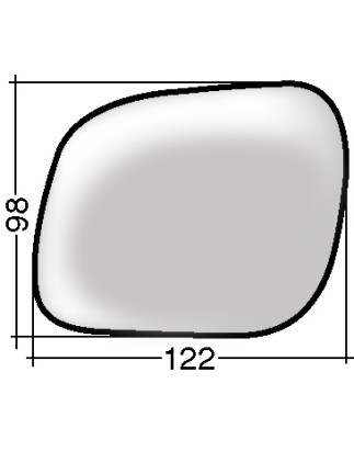 VETRO CON PIASTRA SINISTRO CROMATO ASFERICO SEAT AROSA 6H1 20002004, SEAT AROSA 6H1 19972000, VOLKSWAGEN BORA 1J21J6 19982005, 