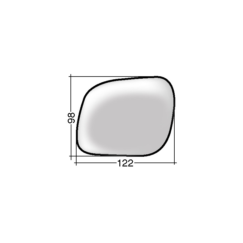 VETRO CON PIASTRA SINISTRO CROMATO ASFERICO SEAT AROSA 6H1 20002004, SEAT AROSA 6H1 19972000, VOLKSWAGEN BORA 1J21J6 19982005, 