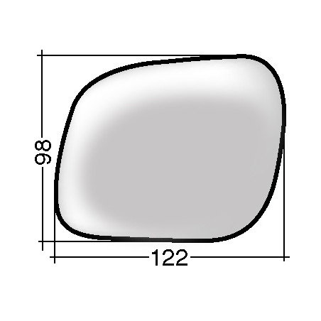 VETRO CON PIASTRA SINISTRO CROMATO ASFERICO SEAT AROSA 6H1 20002004, SEAT AROSA 6H1 19972000, VOLKSWAGEN BORA 1J21J6 19982005, 