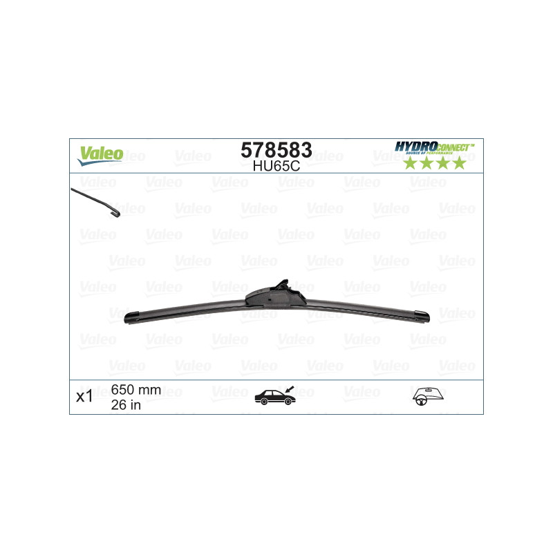 SPAZZOLA TERGI HYDROCONNECT FLAT BLADE ANTERIORE SINGOLA 650mm CODICE BREVE: HU65C