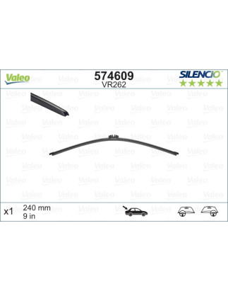 SPAZZOLA TERGI SILENCIO FLAT BLADE POSTERIORE DESTRASINISTRA SINGOLA 240mm CODICE BREVE: VR262