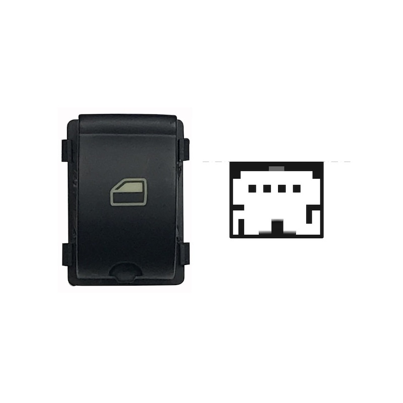 INTERRUTTORE ALZACRISTALLI PORTA ANTERIORE DESTRA PORTA POSTERIORE DESTRASINISTRA 4 PIN 1 INTERRUTTORE AUDI A4 8E28E5 20002004 