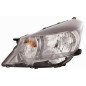 PROIETTORE DESTRO H4,PY21W,W5W CON PARABOLA CROMATA CON BORDO SUPERIORE GRIGIO SCURO TOYOTA YARIS III P13 20112014