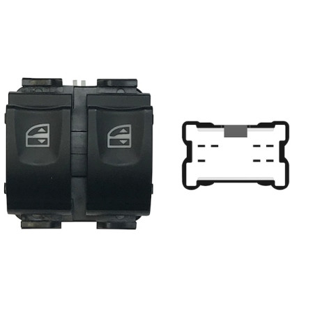 BLOCCO COMANDI ALZACRISTALLI ANTERIORE PORTA ANTERIORE SINISTRA 7 PIN 2 INTERRUTTORI CON CONNETTORE BIANCO CON COMFORT SINISTRO