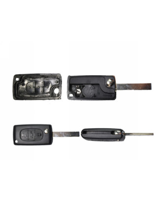 GUSCIO CHIAVE NERO 3 TASTI: CON ALLOGGIO BATTERIA ESAGONALE TASTO APERTURA TASTO CHIUSURA TASTO PORTELLONE LAMA HU83 CITROEN C2