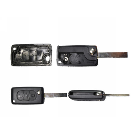 GUSCIO CHIAVE NERO 3 TASTI: CON ALLOGGIO BATTERIA ESAGONALE TASTO APERTURA TASTO CHIUSURA TASTO PORTELLONE LAMA HU83 CITROEN C2