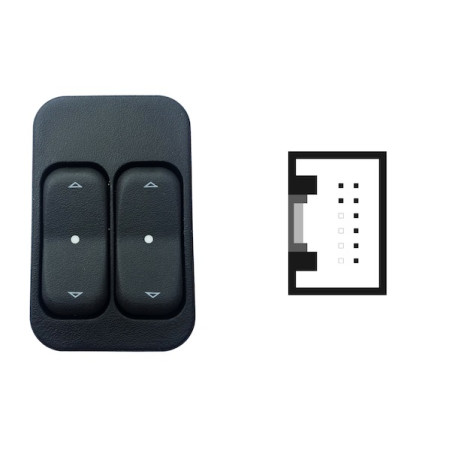 BLOCCO COMANDI ALZACRISTALLI ANTERIORE PORTA ANTERIORE SINISTRA 8 PIN 2 INTERRUTTORI OPEL ASTRA G T98F35 19982004, OPEL COMBO T