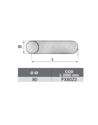 TUBO FLEX ZINCATO A METRAGGIO MM2000 DI 80