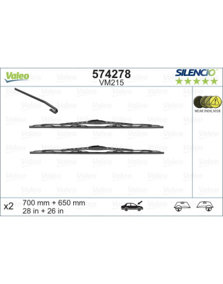 SPAZZOLA TERGI SILENCIO PERFORMANCE ANTERIORE DESTRASINISTRA COPPIA 700mm + 650mm CODICE BREVE: VM215