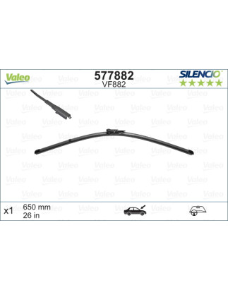 SPAZZOLA TERGI SILENCIO FLAT BLADE ANTERIORE SINISTRA SINGOLA 650mm CODICE BREVE: VF882