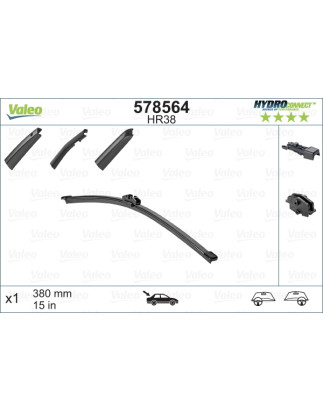 SPAZZOLA TERGI HYDROCONNECT UNI-CLICK POSTERIORE SINGOLA 380mm CODICE BREVE: HR38