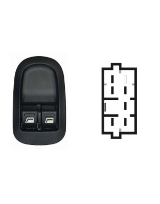 BLOCCO COMANDI ALZACRISTALLI ANTERIORE PORTA ANTERIORE SINISTRA 6 PIN 2 INTERRUTTORI CON RETROVISORI NON ELETTRICI CON COMFORT 