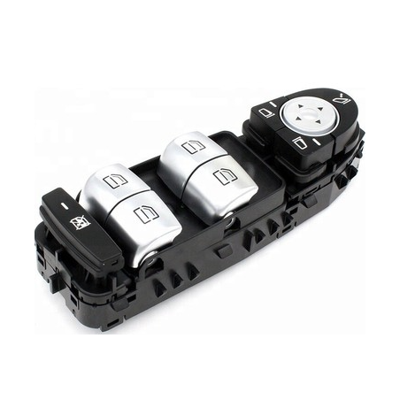 BLOCCO COMANDI ALZACRISTALLIRETROVISORI PORTA ANTERIORE SINISTRA 3 PIN 4 INTERRUTTORI CROMATO-NERO BLOCCO FINESTRINI MERCEDES-B