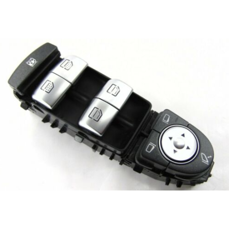 BLOCCO COMANDI ALZACRISTALLIRETROVISORI PORTA ANTERIORE SINISTRA 3 PIN 4 INTERRUTTORI CROMATO-NERO BLOCCO FINESTRINI MERCEDES-B