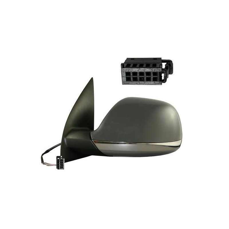 RETROVISORE ELETTRICO DESTRO 5 PIN BASE CROMATA GPS SYSTEM VERS 72013 - CON PRIMER TERMICO VETRO CONVESSO VOLKSWAGEN AMAROK PU 