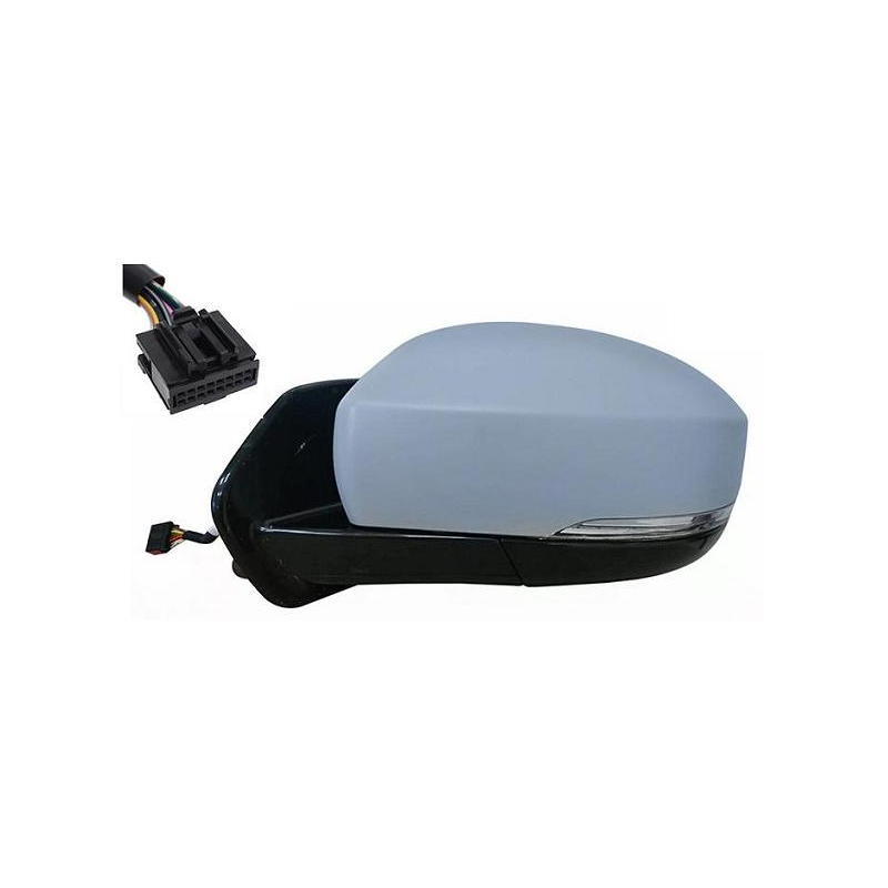 RETROVISORE ELETTRICO DESTRO 10 PIN SISTEMA BLIS CON PRIMER TERMICO RICHIUDIBILE ELETTRICAMENTE CON FANALINO INTEGRATO CON LUCE