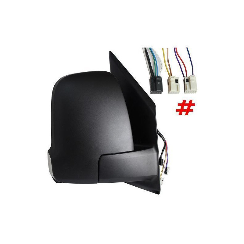 RETROVISORE ELETTRICO SINISTRO NERO 9 PIN MOD2019 3 CONNETTORI TERMICO VETRO CONVESSO RICHIUDIBILE ELETTRICAMENTE CON FANALINO 