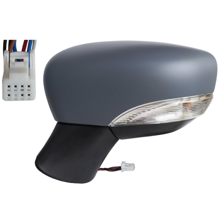 RETROVISORE ELETTRICO DESTRO 7 PIN CON PRIMER TERMICO VETRO CONVESSO CON FANALINO INTEGRATO NISSAN MICRA K14 2017