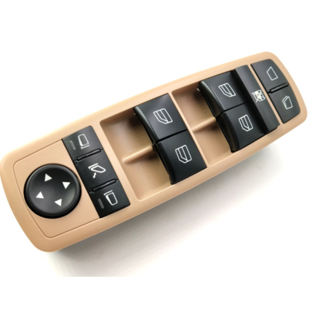 PULSANTIERA ALZACRISTALLI PORTA ANTERIORE SINISTRA 3 PIN 4 INTERRUTTORI BEIGE COMANDI RETROVISORI RIBALTABILI BLOCCO FINESTRINI