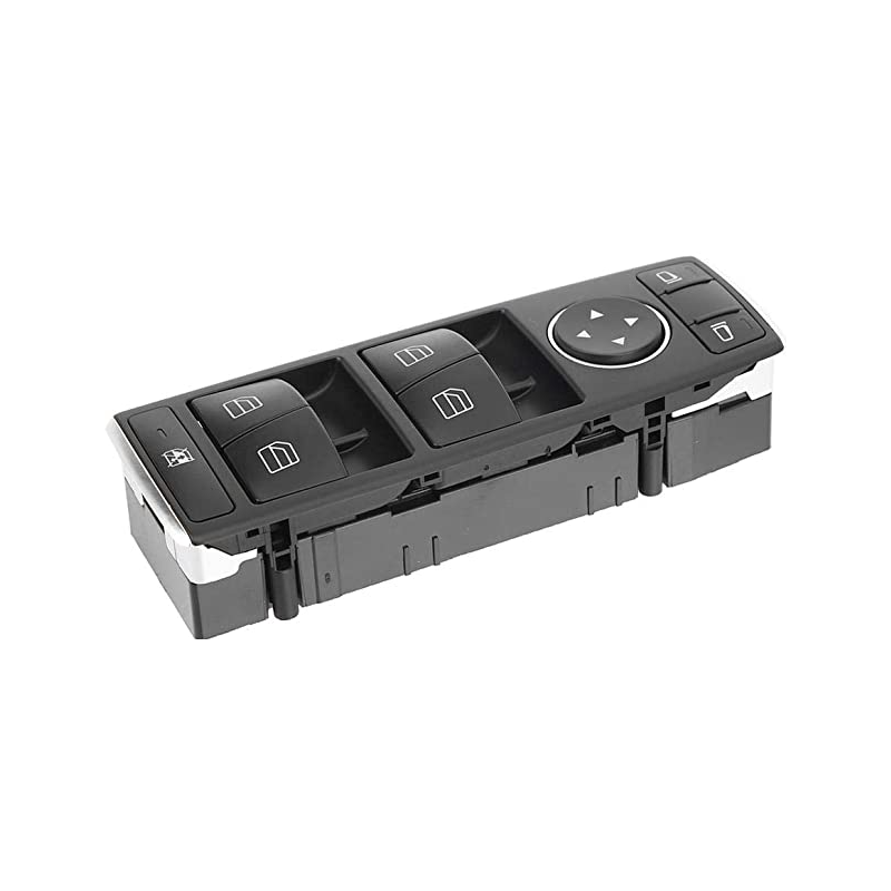 PULSANTIERA ALZACRISTALLI PORTA ANTERIORE SINISTRA 3 PIN 4 INTERRUTTORI CON CROMATURA COMANDI RETROVISORI BLOCCO FINESTRINI MER