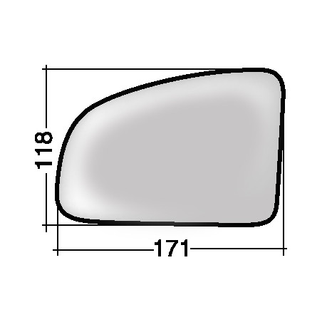 VETRO CON PIASTRA SINISTRO CROMATO ASFERICO TERMICO OPEL MERIVA X03 20032010