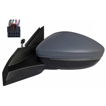 RETROVISORE ELETTRICO SINISTRO 10 PIN CON PRIMER TERMICO VETRO CONVESSO RICHIUDIBILE ELETTRICAMENTE CON FANALINO INTEGRATO CON 
