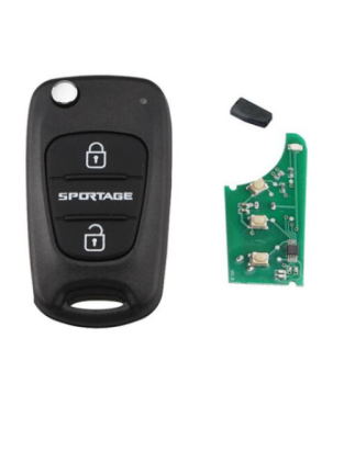 GUSCIO CHIAVE COMPLETO CON CHIP ID46 TIPO FREQUENZA: 433MHZ TASTO APERTURA TASTO CHIUSURA TASTO PORTELLONE KIA SPORTAGE SL 2008