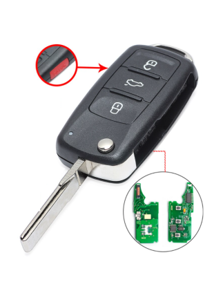 GUSCIO CHIAVE COMPLETO CON CHIP ID46 TIPO FREQUENZA: 315MHZ TASTO APERTURA TASTO CHIUSURA TASTO PORTELLONE TASTO ANTIPANICO VOL