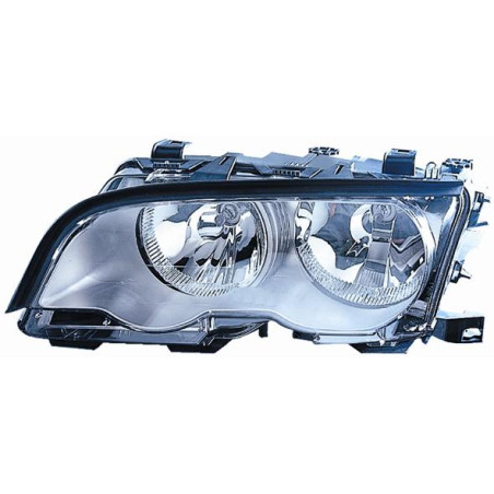 PROIETTORE DESTRO 2H7 CON PARABOLA SILVER CON MOTORE BMW SERIES 3 COUPECABRIO E46 19992003 VERS 2001