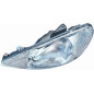 PROIETTORE SINISTRO 1 PORTE H4 T�V CON PARABOLA CON PREDISPOSIZIONE REGOLAZIONE ELETTRICA PEUGEOT 206 2A2C2D2E2K 19982009