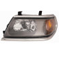 PROIETTORE DESTRO H4 CON PARABOLA GRIGIA SCURA CON CORNICE CROMATA MITSUBISHI PAJERO SPORT LK7K9 20002006, MITSUBISHI PAJERO SP