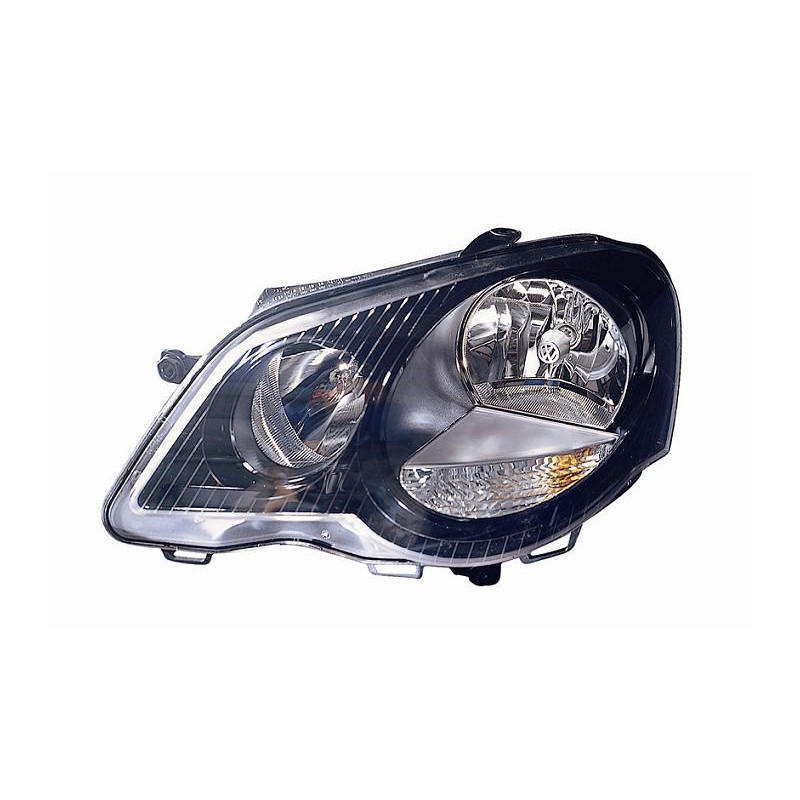 PROIETTORE SINISTRO H7,H1 CON PARABOLA NERA VOLKSWAGEN POLO 9N3 20052009