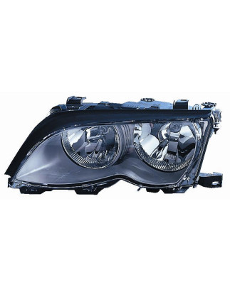 PROIETTORE DESTRO 4 PORTE H7,H7 CON PARABOLA NERA CON MOTORE CON CORNICE NERA CON PREDISPOSIZIONE REGOLAZIONE ELETTRICA BMW SER