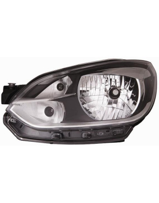 PROIETTORE SINISTRO H4 CON PARABOLA NERA CON BORDO CROMATO CON PREDISPOSIZIONE REGOLAZIONE ELETTRICA VOLKSWAGEN UP 121122123BL1