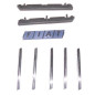 KIT GRIGLIE CROMATE 5 BARRETTE + SIGLA + 2 GUARNIZIONI FIAT UNO 146158 19891993