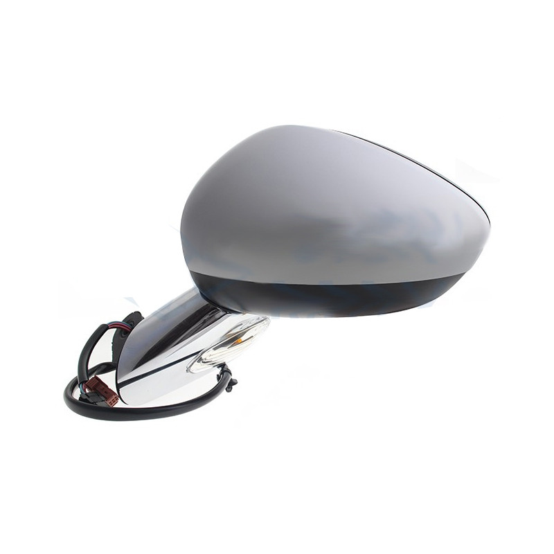 RETROVISORE ELETTRICO SINISTRO 9 PIN BASE CROMATA CON PRIMER TERMICO VETRO CONVESSO RICHIUDIBILE ELETTRICAMENTE CON FANALINO IN