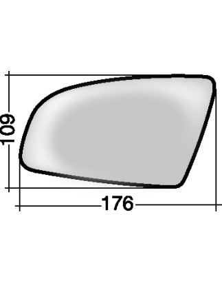 VETRO CON PIASTRA DESTRO TERMICO CONVESSO AUDI A3 8P18PA 20032008, AUDI A3 8L1 19962003, AUDI A4 8E28E5 20002004, AUDI A4 8E28E