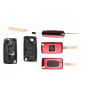 GUSCIO CHIAVE ROSSO 2 TASTI: CON ALLOGGIO BATTERIA ROTONDO CHIP ID46 TASTO APERTURA TASTO CHIUSURA LAMA HU83 CITROEN C3 SC 2010