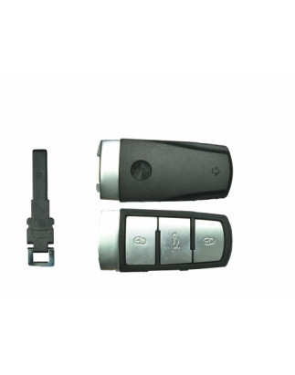 GUSCIO CHIAVE NERO CON TASTI ARGENTO 3 TASTI: TASTO APERTURA TASTO CHIUSURA TASTO PORTELLONE LAMA DI EMERGENZA VOLKSWAGEN PASSA